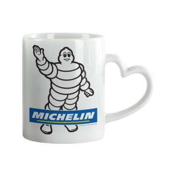Michelin, Κούπα καρδιά χερούλι λευκή, κεραμική, 330ml