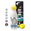 Tennis ball Metal mug thermos White, double wall, 550ml