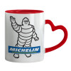 Mug heart red handle, ceramic, 330ml