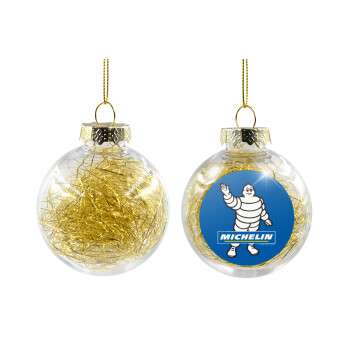 Michelin, Χριστουγεννιάτικη μπάλα δένδρου διάφανη με χρυσό γέμισμα 8cm