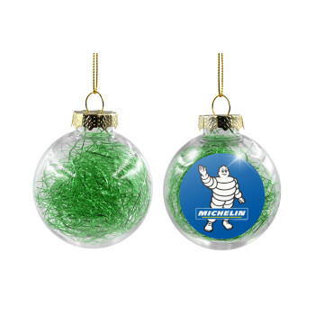 Michelin, Χριστουγεννιάτικη μπάλα δένδρου διάφανη με πράσινο γέμισμα 8cm
