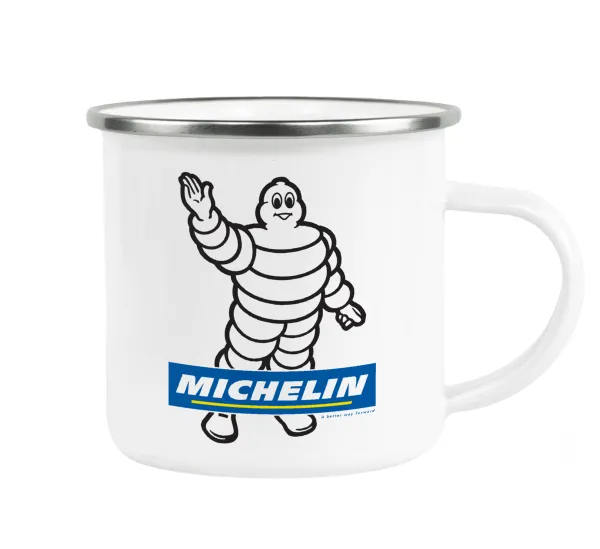 Michelin — Metallic enamel cup white 360ml