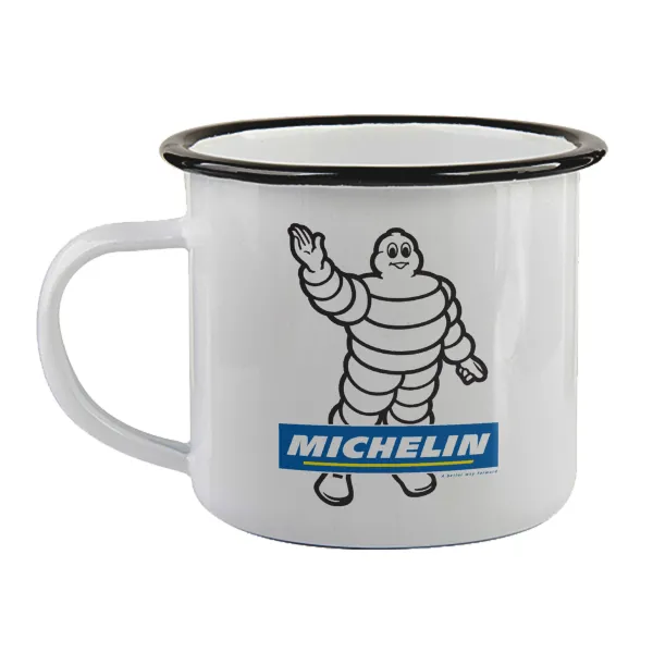 Michelin — Enamel mug with black rim, 360ml