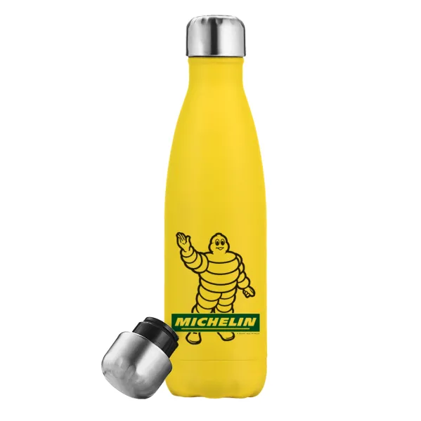 Michelin — Yellow Stainless Steel Metallic Thermos, double-walled, 500ml