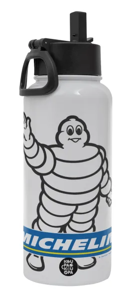 Michelin — Metal mug thermo White with Straw and Spout Lid (Stainless steel), double wall, 950ml