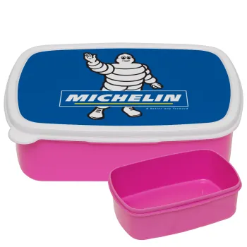 Michelin, ΡΟΖ παιδικό δοχείο φαγητού (lunchbox) πλαστικό (BPA-FREE) Lunch Βox M18 x Π13 x Υ6cm