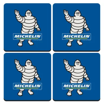 Michelin, ΣΕΤ 4 Σουβέρ ξύλινα τετράγωνα (9cm)