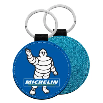 Michelin, Μπρελόκ Δερματίνη, στρογγυλό ΜΠΛΕ (5cm)