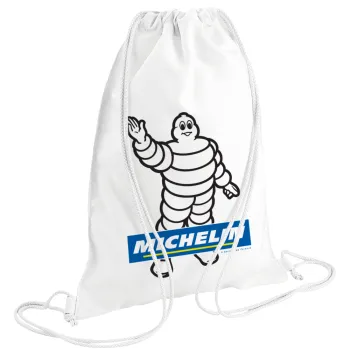Michelin, Τσάντα πλάτης πουγκί GYMBAG λευκή (28x40cm)