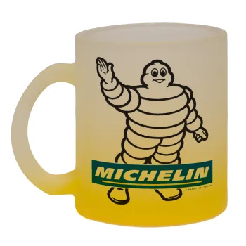 Michelin, Κούπα γυάλινη δίχρωμη με βάση το κίτρινο ματ, 330ml