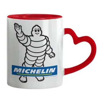 Michelin, Mug heart red handle, ceramic, 330ml