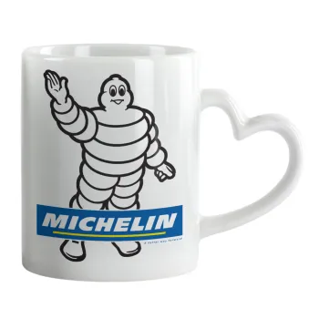 Michelin, Κούπα καρδιά χερούλι λευκή, κεραμική, 330ml