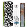Easter candle, metallic white thermos bottle (500ml) & aromatic flat candle (30cm) (GRAY)