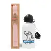 Easter Set, metallic aluminum bottle (500ml) & aromatic flat Easter candle (30cm) (PINK)