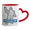 Mug heart red handle, ceramic, 330ml
