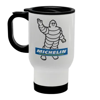 Michelin, Stainless steel travel mug with lid, double wall white 450ml