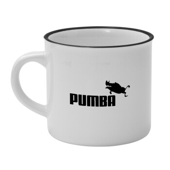 Pumba, Κούπα κεραμική vintage Λευκή/Μαύρη 230ml
