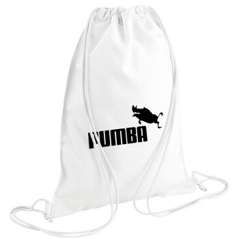 Pumba, Τσάντα πλάτης πουγκί GYMBAG λευκή (28x40cm)
