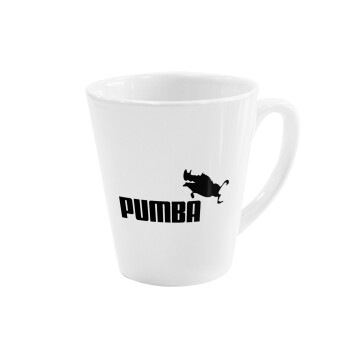 Pumba, Κούπα κωνική Latte Λευκή, κεραμική, 300ml