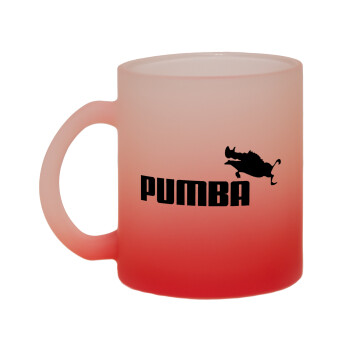Pumba, Κούπα γυάλινη δίχρωμη με βάση το κόκκινο ματ, 330ml