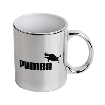 Pumba, Mug ceramic, silver mirror, 330ml