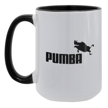 Pumba, Κούπα Mega 15oz, κεραμική Μαύρη, 450ml