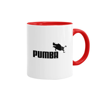 Pumba, Κούπα χρωματιστή κόκκινη, κεραμική, 330ml