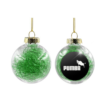 Pumba, Χριστουγεννιάτικη μπάλα δένδρου διάφανη με πράσινο γέμισμα 8cm