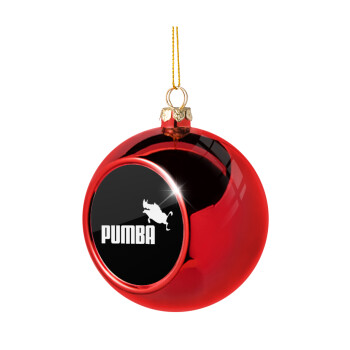 Pumba, Χριστουγεννιάτικη μπάλα δένδρου Κόκκινη 8cm