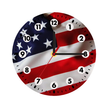 Σημαία Αμερικής, Ρολόι τοίχου ξύλινο (20cm)
