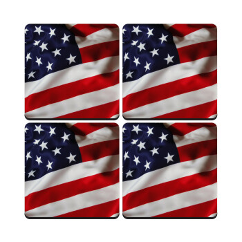 Σημαία Αμερικής, ΣΕΤ 4 Σουβέρ ξύλινα τετράγωνα