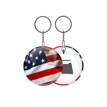 USA Flag, Μπρελόκ μεταλλικό 5cm με ανοιχτήρι