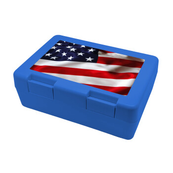 USA Flag, Children's cookie container BLUE 185x128x65mm (BPA free plastic)