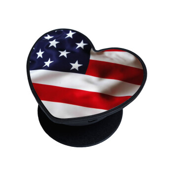 USA Flag, Phone Holders Stand  καρδιά Μαύρο Βάση Στήριξης Κινητού στο Χέρι