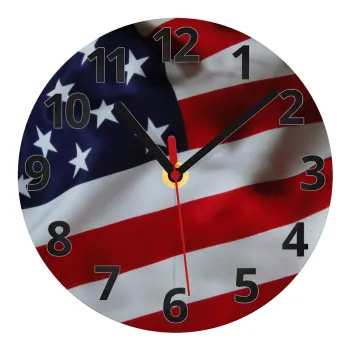 Σημαία Αμερικής, Ρολόι τοίχου γυάλινο (20cm)