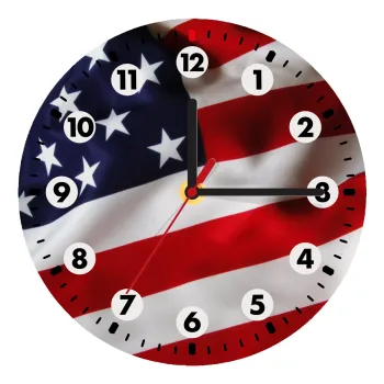 Σημαία Αμερικής, Ρολόι τοίχου ξύλινο (20cm)