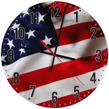 Σημαία Αμερικής, Ρολόι τοίχου ξύλινο (30cm)