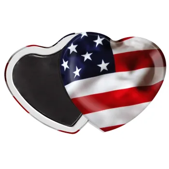 Σημαία Αμερικής, Μαγνητάκι καρδιά (57x52mm)