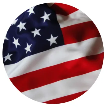 USA Flag, Mousepad Round 20cm