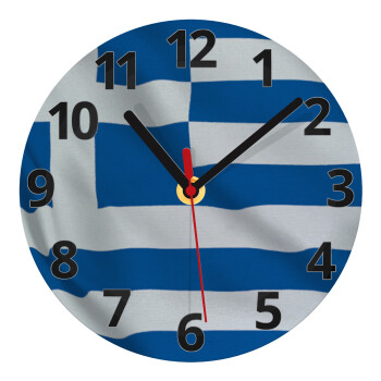 Σημαία Ελλάδας, Ρολόι τοίχου γυάλινο (20cm)