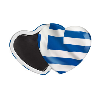 GREEK Flag, Μαγνητάκι καρδιά (57x52mm)
