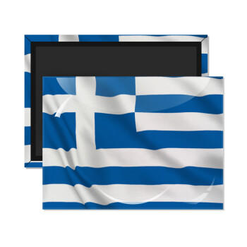 GREEK Flag, Ορθογώνιο μαγνητάκι ψυγείου διάστασης 9x6cm