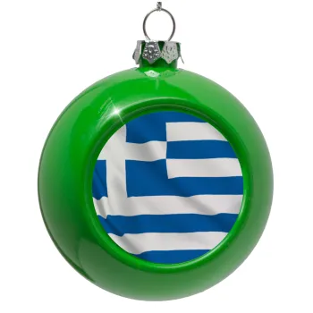 GREEK Flag, Green Christmas tree ornament bauble 8cm