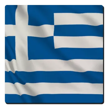 GREEK Flag, Τετράγωνο μαγνητάκι ξύλινο 6x6cm