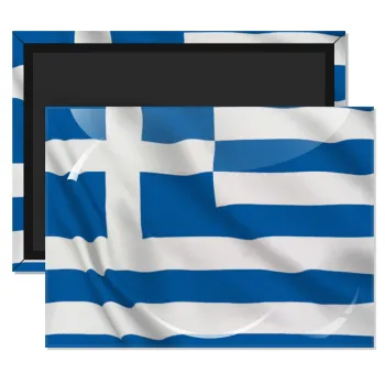 GREEK Flag, Ορθογώνιο μαγνητάκι ψυγείου διάστασης 9x6cm