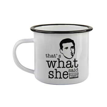 The office Michael That's what she said, Κούπα εμαγιέ με μαύρο χείλος 360ml