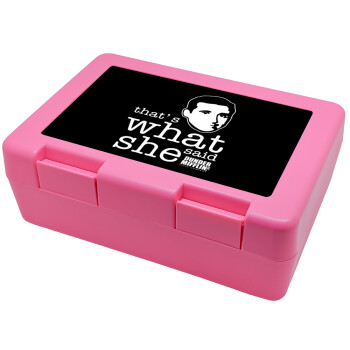 The office Michael That's what she said, Children's cookie container PINK 185x128x65mm (BPA free plastic)