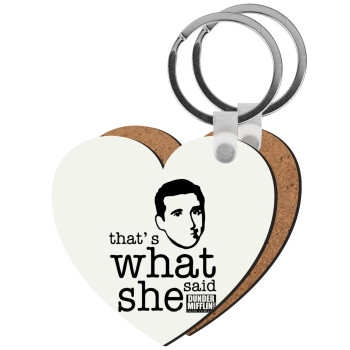 The office Michael That's what she said, Μπρελόκ Ξύλινο καρδιά MDF