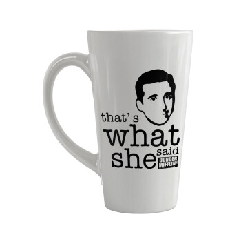 The office Michael That's what she said, Κούπα κωνική Latte Μεγάλη, κεραμική, 450ml