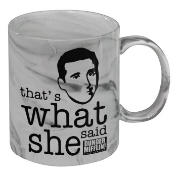 The office Michael That's what she said, Mug ceramic marble style, 330ml